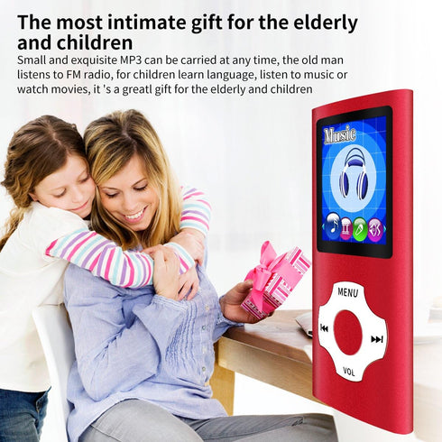 Red Digital MP3 / MP4 Player (Max Support 64 GB) with Photo Viewer, E-Book Reader, Voice Recorder, and FM Radio
