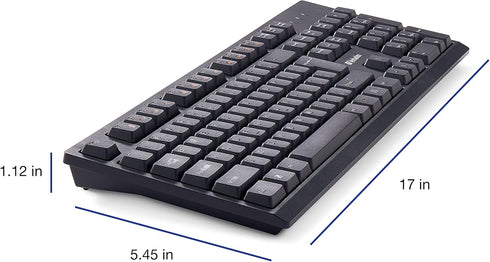 Verbatim Slimline Wireless Keyboard and Mouse Combo, 2.4GHz USB Plug-and-Play, Full-Size Computer Keyboard Compatible