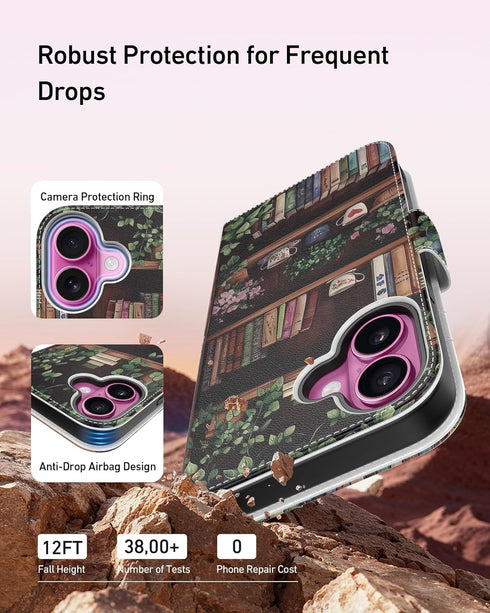 DEENAKIN 17 for iPhone Wallet Case with Card Holder + Cash Clip, RFID-Blocking, Military-Grade Drop Protection
