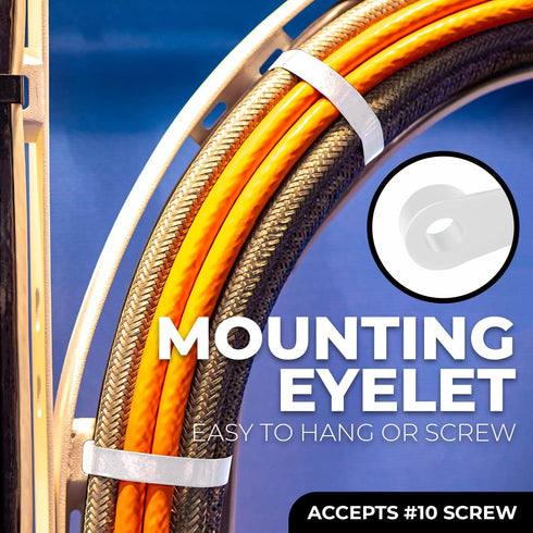 Black Zip Ties with Screw Holes - Heavy Duty Multipurpose Cable Ties for Binding and Mounting (100 Pieces)