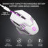 White Bluetooth Mouse, Rechargeable USB Wireless Dual Mode with RGB Light, Ergonomic for Laptop, MacBook