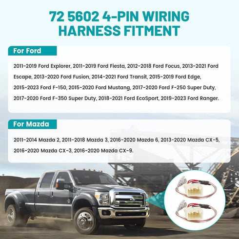 NuIth Replacement 72-5602 Wiring Harness, Car Door Speaker Wire Connector for Select 2011-2023 Ford F150/Explorer/Escape