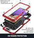 Aluminum Metal Waterproof Case for Samsung Galaxy A32 5G, Shockproof Heavy Duty Protector with Built-in Kickstand, Red