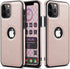 Casus Logo View Compatible with iPhone 12 Pro Max Case, Slim Premium Vegan Leather, Classic Luxury Thin Cover (Rose
