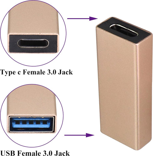 USB 3.0 to Type C Adapter, Female USB Type C to Male USB 3.0 A Converter for USB Port PC, Laptops, Power Banks