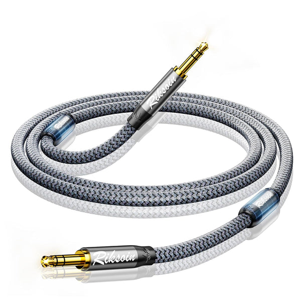 Aux Cord - 3.5mm Male to Male with Magnetic Ring, Nylon Braided 2FT Auxiliary Audio Cable