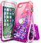 NGB iPhone 6 6S 7 8 Case, with Tempered Glass Screen Protector, Ring Holder, Pink/Purple