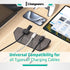 CHARGEWORX 3 Magnetic Cable Organizer Weighted Non-Adhesive Cord Holder with Magnetic Clips for USB-C, Lightning