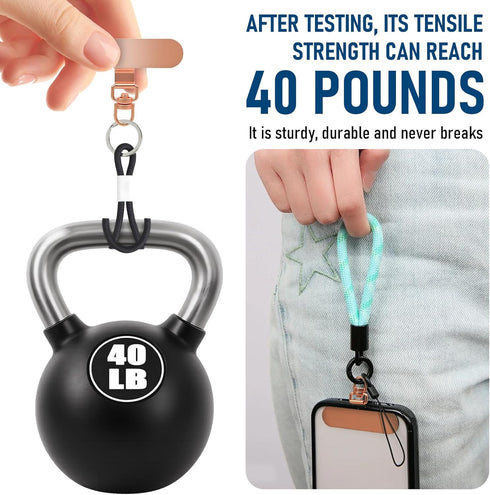 SolidSS Stainless Steel Phone Tether Tab, Universal Lanyard Patch Compatible with Most Phones & Full Coverage Cases