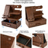 TESLYAR Wood Phone Docking Station with Drawer, Desk Accessories & Workspace Organizer for Nightstand (Brown)