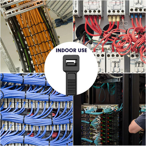 600 Pack (8+12+14+18Inch) 100lb Zip Ties Assorted Sizes, RAZCC Black Cable Ties, Self-Locking Plastic Wire Ties