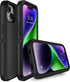 MXX 13, 3-Layer 13 6.1" Case for iPhone with Tempered Glass Screen Protector,Camera Lens Protector Full Heavy Duty Body