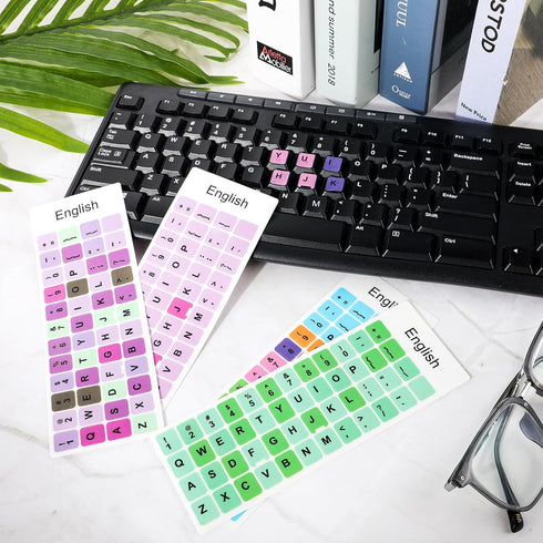 Mozeat Lens 4PCS English Keyboard Replacement Letter Stickers Universal Keyboard Sticker Matte English Keyboard
