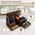 Nightstand Organizer- Bedside Docking Station for Men- Unique Gifts for Husband, Father or Dad from Wife, Son