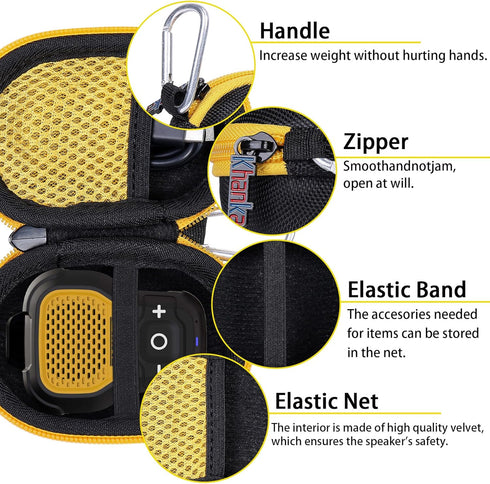 khanka Hard Case Replacement for noxgear 39g/DEWALT Jobsite (DCR008) USB-C Rechargeable Bluetooth Speaker (Case Only)