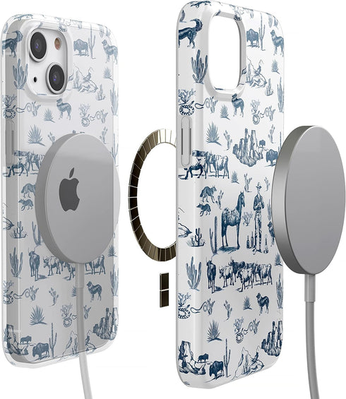 Casely iPhone 13 Case, Compatible with MagSafe, Wild West Adventure Desert Western Design