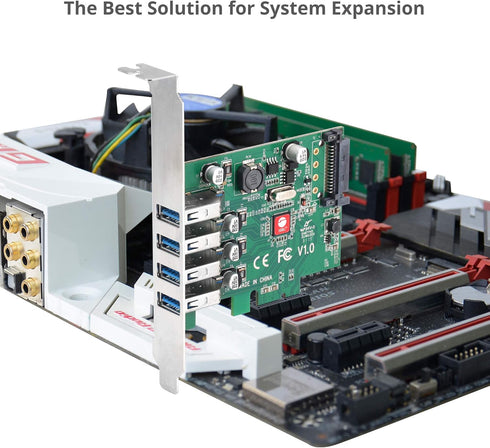 SIIG Dual Profile USB 3.0 4-Port PCIe 2.0 Host Expansion Card Adapter for Windows Desktop PC