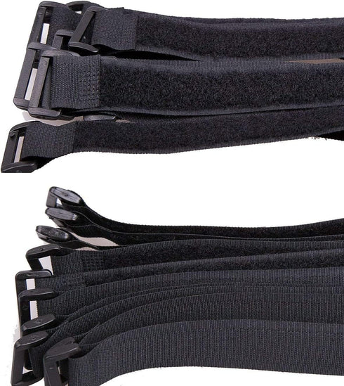 25pcs Black Reusable Fastening Cable Straps, Hook and Loop Cable Tie Down Straps 1" x 8" by ZaneGear