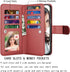 Njjex iPhone 12 Pro Max Wallet Case - 9 Card Slots, PU Leather, Detachable Kickstand (Wine Red)