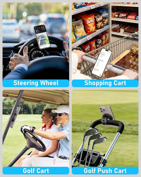 NINEFATICS 17x N52 1217 Stroller Phone Holder, Compatible with MagSafe, Magnetic Handlebar Mount, Strong Magnets, Fits