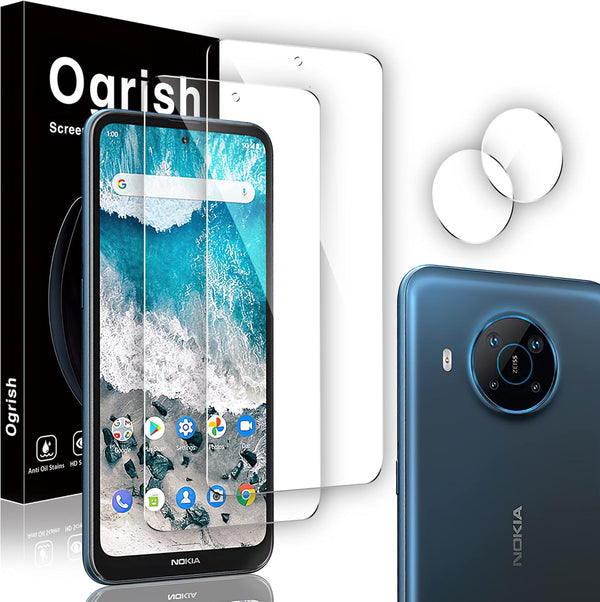[2+2 Pack Tempered Glass Screen Protector for Nokia X100, 2 Pack Camera Lens Protector, Anti-fingerprint