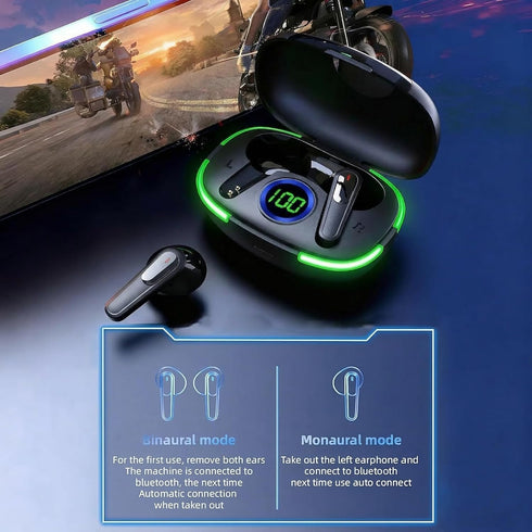 BSWLMDD 5.3, 20-Hour Wireless Bluetooth Earbuds, Bluetooth Battery Life, Hi-Fi Stereo Sound, LED Digital Display