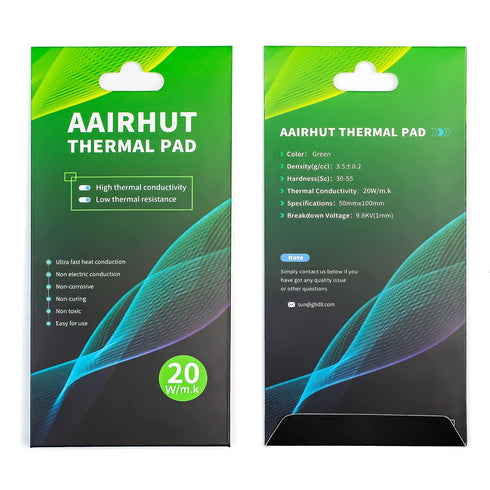 Thermal Pad 20W/m.K, 100x50x1.5mm Silicone Cooling Pad Non Conductive Heat Resistance for PC Laptop PS4/PS5/SSD