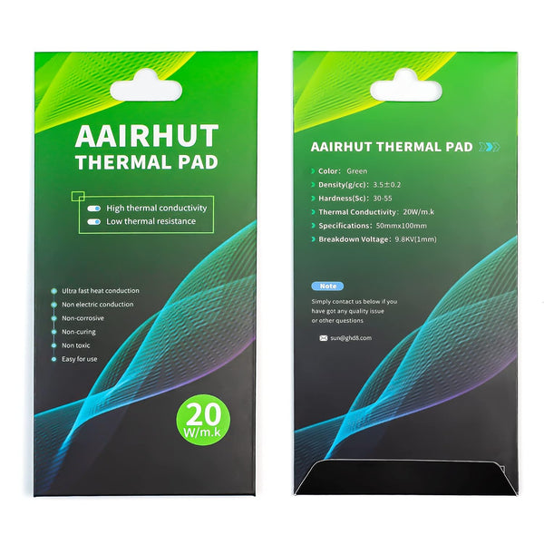 Thermal Pad 20W/m.K, 100x50x1.5mm Silicone Cooling Pad Non Conductive Heat Resistance for PC Laptop PS4/PS5/SSD