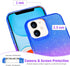 JJGoo iPhone 11 Case, Blue & Purple Gradient Clear Glitter Sparkle Shock Absorption Protective Phone Case for Women