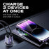 STATIK Dual Car Phone Charger for Cigarette Lighter Plug, 12v - 24 V Fast Charging, USB C & USB A Power Adapter for