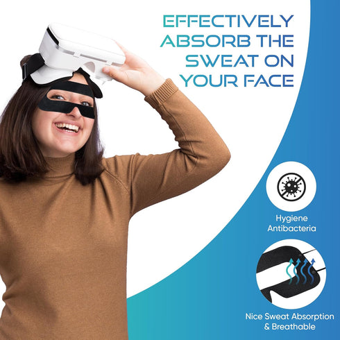 ByteX 200 Pcs Disposable VR Face Mask, Breathable Nonwoven Fabric Eye Mask for VR, Comfortable Sweat-Absorbent Face