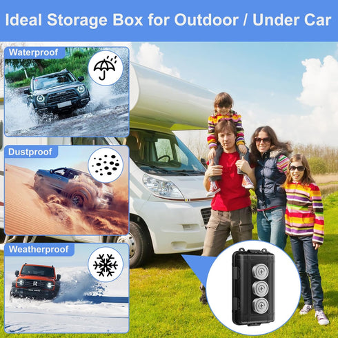 Upgraded Waterproof Magnetic GPS Tracker Box, Magnetic Key Holder for Car, Fits Most Brands GPS, Magnetic Stash Box