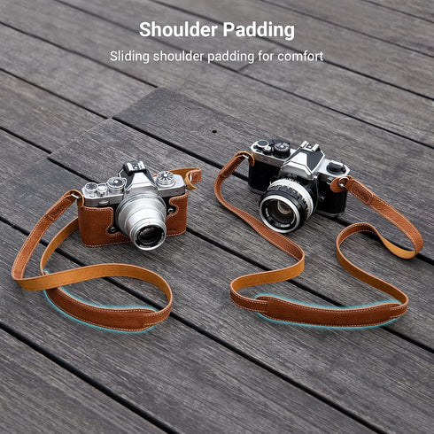 SMALLRIG Leather Camera Strap, Vintage Brown Genuine Leather Neck Shoulder Strap for Canon, Nikon, Pentax, Sony,