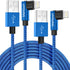 90 Degree iPhone Charger 6FT 2Pack, Apple MFi Certified Lightning Cable, Long Nylon Right Angle Fast Charging