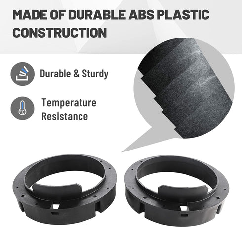 6.5 Inch Speaker Adapters Plate Spacer for VW, Porsche, Skoda, Seat Aftermarket Front Door Speaker Mount