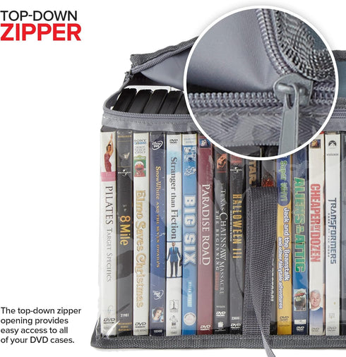 Stock Your Home DVD Storage Bags Set of 2, Media Organizer for DVDs, CDs, Blu Ray Discs, Clear Plastic Holders