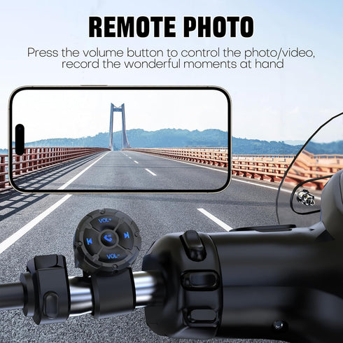 GLOBELEC Bluetooth Media Button Remote Control,Adjustable Direction Waterproof Controller,Remote Selfie Music Control