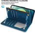 ZZXX for iPhone 12 Mini Wallet Case, Premium Soft PU Leather Zipper Flip Folio with Card Slot, Wrist Strap, Kickstand