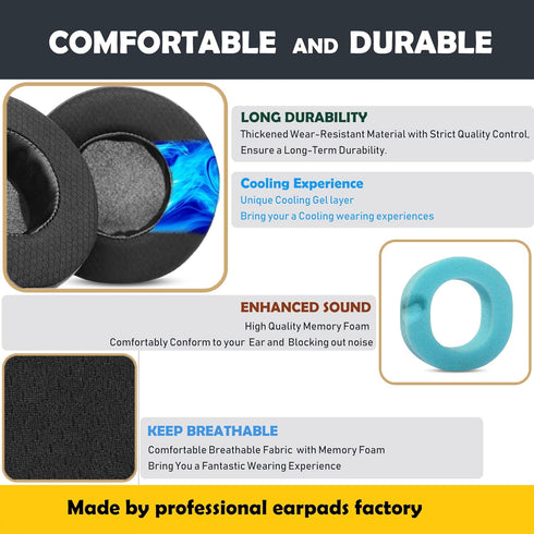 Replacement Cushion Earpads Compatible with Corsair Virtuoso RGB SE Gaming Headset (Round) with Cooling Gel Layer
