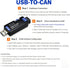 Xiusiyt USB to CAN Bus Converter with Preloaded PCAN Firmware - Ideal for Automotive & Industrial Robotics Applications