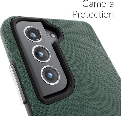 Crave Dual Guard Case, Shockproof Protection Dual Layer for Samsung Galaxy S21 FE, Forest Green