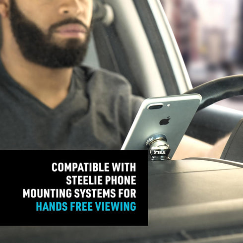 Nite Ize Steelie Magnetic Phone Socket Plus, Dashboard Phone Mount Socket with Strong Magnet - Grey