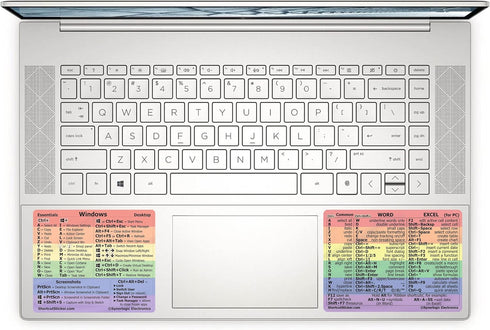 SYNERLOGIC Windows + Word/Excel Quick Reference Guide Keyboard Shortcut Stickers, No-Residue Vinyl (Rainbow)