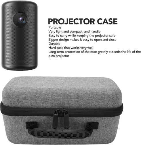 Projector Carrying Case for Capsule 3 Lasers 1080P Grey, EVA Projector Bag, Durable Waterproof Shakeproof Portable Mini