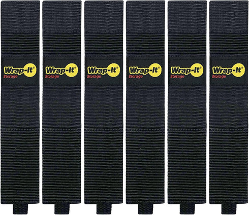 Twin-Straps by Wrap-It Storage - 16" (6-Pack) Hook and Loop Hanging Cable Wrap for Cord and Hose Storage