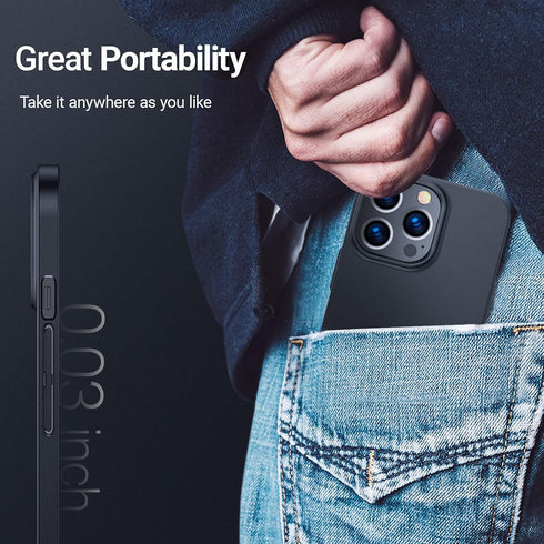 TORRAS Ultra-Thin Slim Fit Case for iPhone 13 Pro Max, Lightweight Hard PC Cover, Space Black