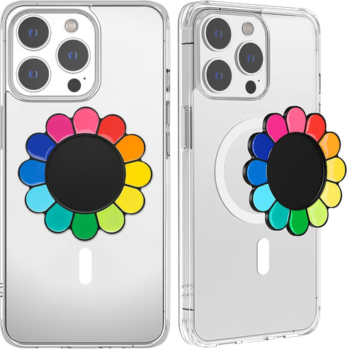 metisinno Magnetic Base for PopSocket Phone Grips and iPhone MagSafe Cases, Rainbow Multicolor