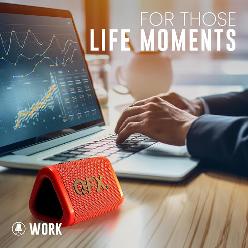 QFX BT-ZX0 Mini Speakers - IPX7 Waterproof Portable Bluetooth Speaker | Dynamic HD Sound | Small Wireless Speaker