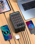USB Charging Station, 25 Port 125W (25A), Travel Desktop Rapid Charger, Multi Ports Fast Charging Station for Devices