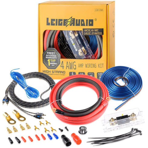 4 Gauge Amp Wiring Kit, True 4 AWG Amplifier Installation Wiring Kit, Car Subwoofer Wiring Kit Helps You Make
